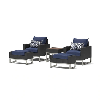 Ensemble de 5 fauteuils de jardin Milo Espresso Sunbrella