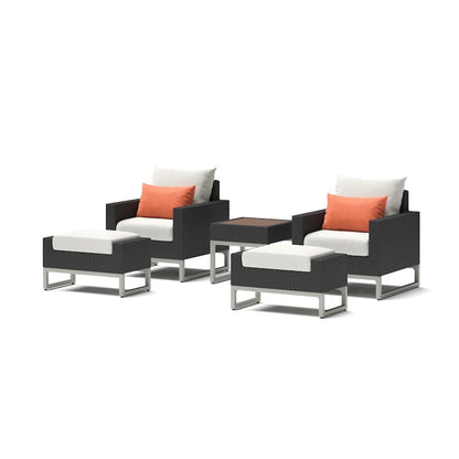Ensemble de 5 fauteuils de jardin Milo Espresso Sunbrella