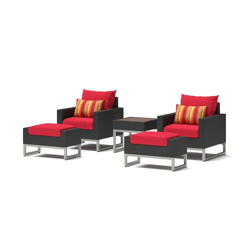 Ensemble de 5 fauteuils de jardin Milo Espresso Sunbrella