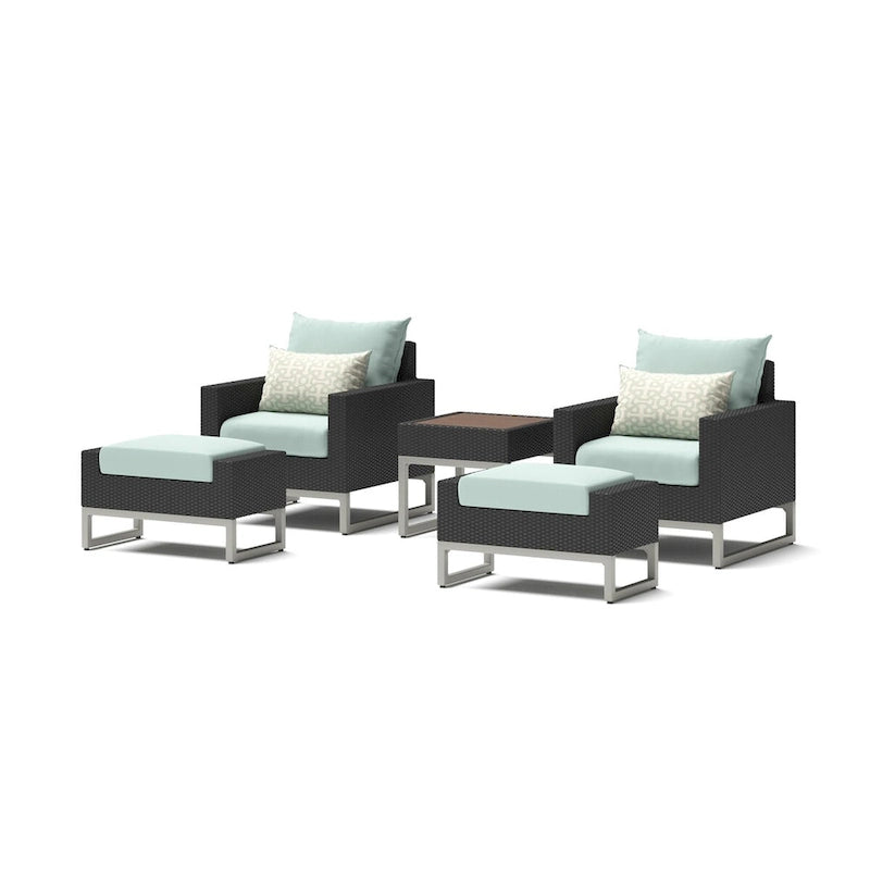 Ensemble de 5 fauteuils de jardin Milo Espresso Sunbrella