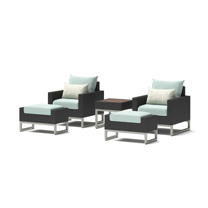 Ensemble de 5 fauteuils de jardin Milo Espresso Sunbrella