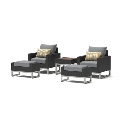 Ensemble de 5 fauteuils de jardin Milo Espresso Sunbrella