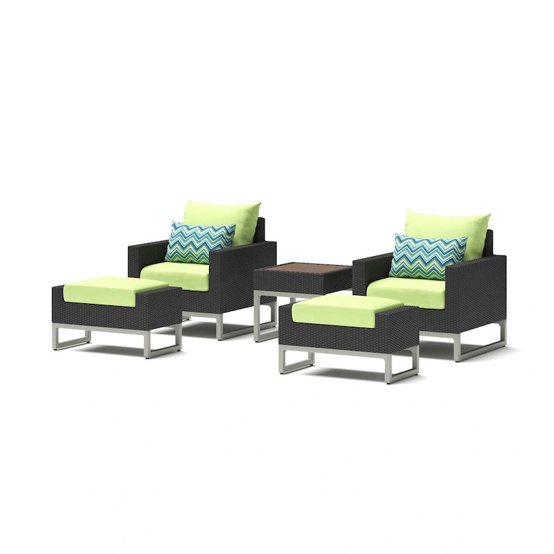 Ensemble de 5 fauteuils de jardin Milo Espresso Sunbrella