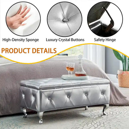 Banc de rangement rembourré pour chambre à coucher, salon, entrée