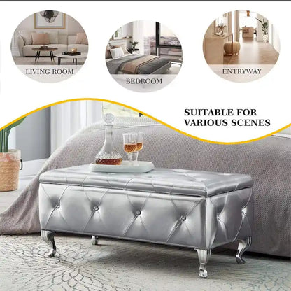 Banc de rangement rembourré pour chambre à coucher, salon, entrée