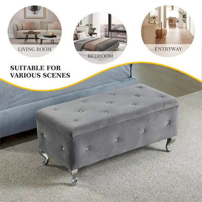 Banc de rangement rembourré pour chambre à coucher, salon, entrée