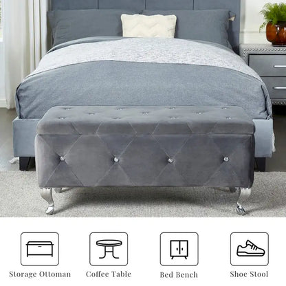 Banc de rangement rembourré pour chambre à coucher, salon, entrée