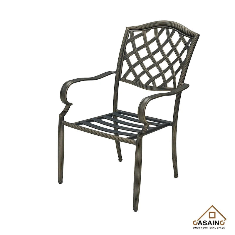 Ensemble de salle à manger d'extérieur 5 pièces en aluminium moulé avec table et chaises