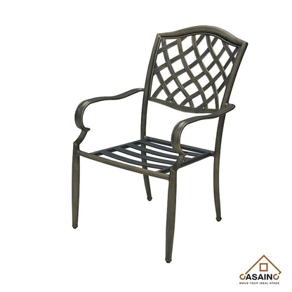 Ensemble de salle à manger d'extérieur 5 pièces en aluminium moulé avec table et chaises