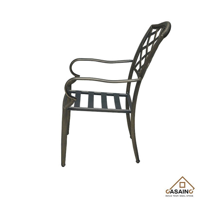 Ensemble de salle à manger d'extérieur 5 pièces en aluminium moulé avec table et chaises