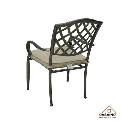 Ensemble de salle à manger d'extérieur 5 pièces en aluminium moulé avec table et chaises