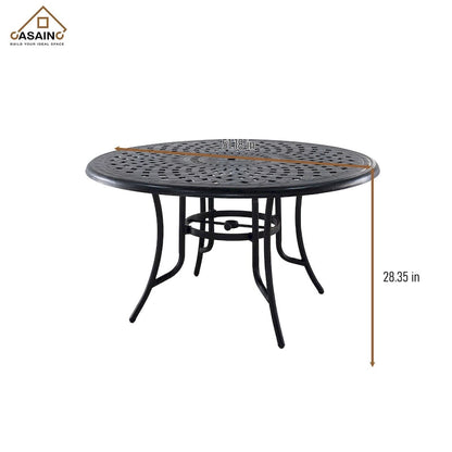 Ensemble de salle à manger d'extérieur 5 pièces en aluminium moulé avec table et chaises