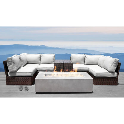 Canapé d'angle Living Source International Lucca 9 pièces avec foyer et table basse
