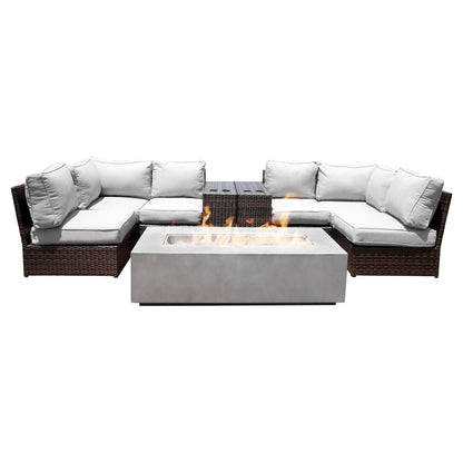 Canapé d'angle Living Source International Lucca 9 pièces avec foyer et table basse