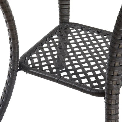 Ensemble Fauteuil et Ottoman d'Extérieur avec Table Basse - Marron