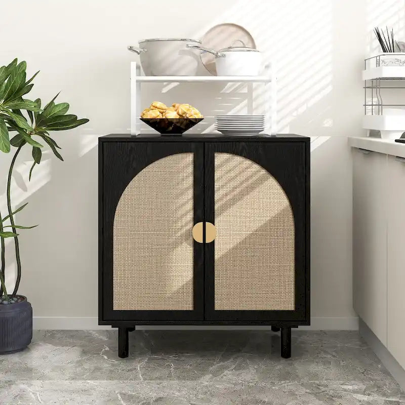 Organisateur de garde-manger en bois à 2 portes avec tablettes réglables, armoire de rangement pour chambre, salon, cuisine