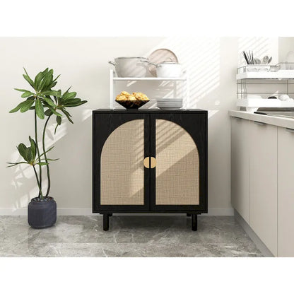 Organisateur de garde-manger en bois à 2 portes avec tablettes réglables, armoire de rangement pour chambre, salon, cuisine