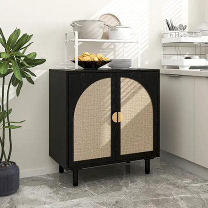 Organisateur de garde-manger en bois à 2 portes avec tablettes réglables, armoire de rangement pour chambre, salon, cuisine