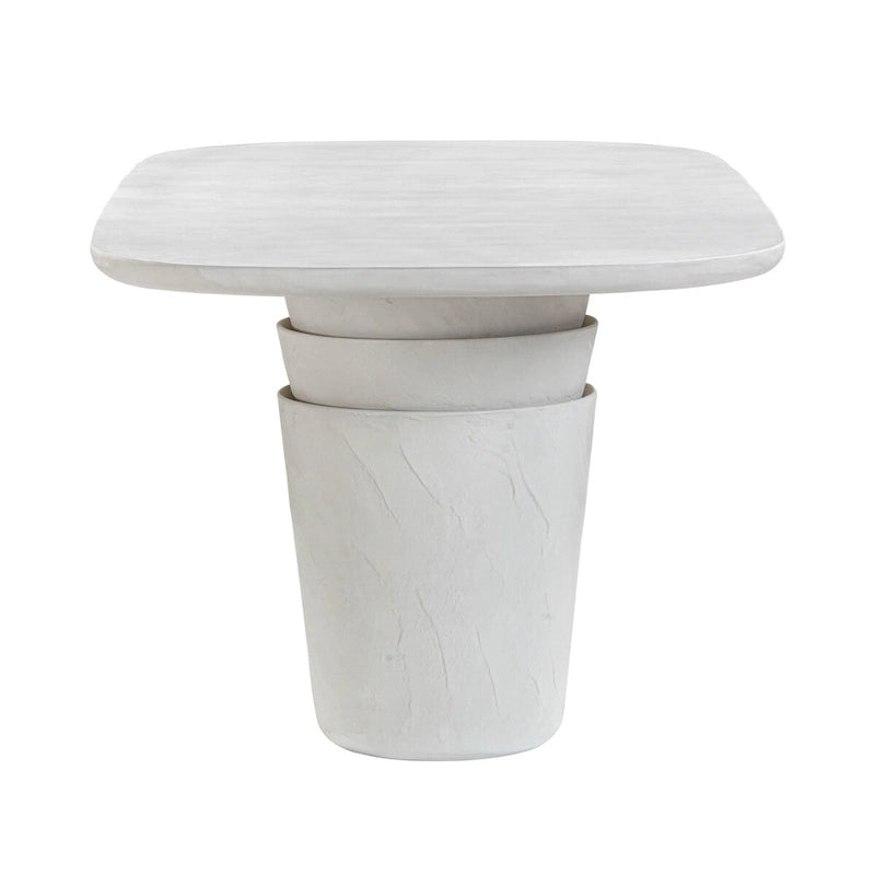 Table de salle à manger ovale 83 en béton Margot gris clair effet faux plâtre pour intérieur/extérieur