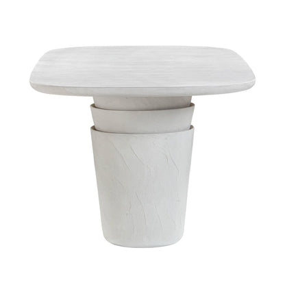 Table de salle à manger ovale 83 en béton Margot gris clair effet faux plâtre pour intérieur/extérieur