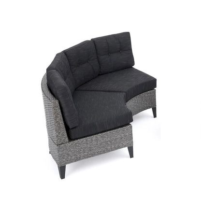 Fauteuil individuel courbé en osier d'extérieur Navagio (lot de 2) avec coussins de Christopher Knight Home