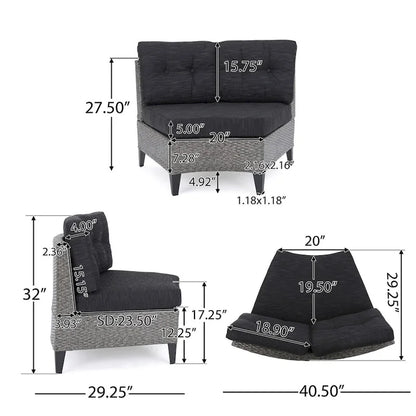 Fauteuil individuel courbé en osier d'extérieur Navagio (lot de 2) avec coussins de Christopher Knight Home