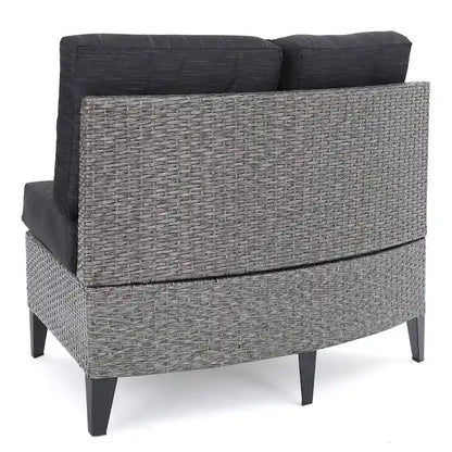 Fauteuil individuel courbé en osier d'extérieur Navagio (lot de 2) avec coussins de Christopher Knight Home