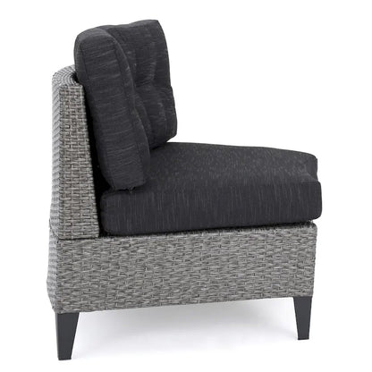 Fauteuil individuel courbé en osier d'extérieur Navagio (lot de 2) avec coussins de Christopher Knight Home