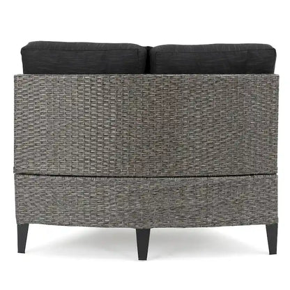 Fauteuil individuel courbé en osier d'extérieur Navagio (lot de 2) avec coussins de Christopher Knight Home