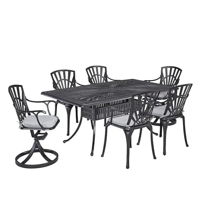 Ensemble de salle à manger d'extérieur 7 pièces Grenada Charcoal en aluminium - 72 x 29 x 42