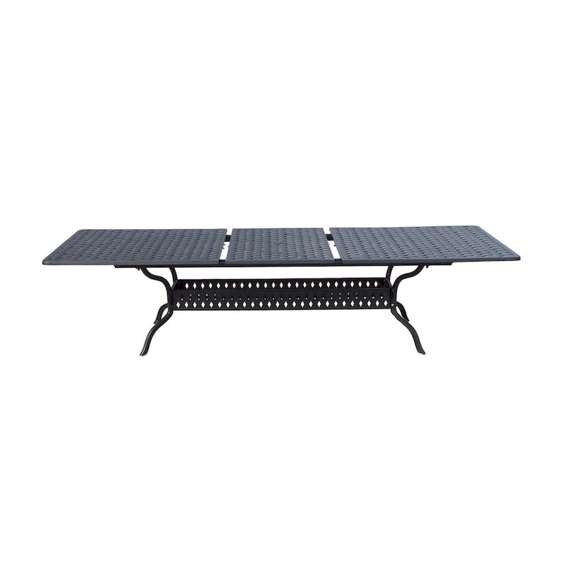 Ensemble de salle à manger d'extérieur 11 pièces St.Cruz avec table extensible 42 x 92 / 42 x 120
