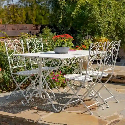 Ensemble de salle à manger 5 pièces en métal Solebury - 51,18 L x 33,07 l x 29,92 H