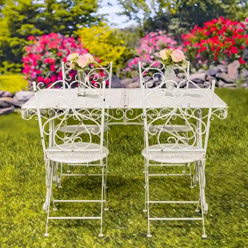 Ensemble de salle à manger 5 pièces en métal Solebury - 51,18 L x 33,07 l x 29,92 H