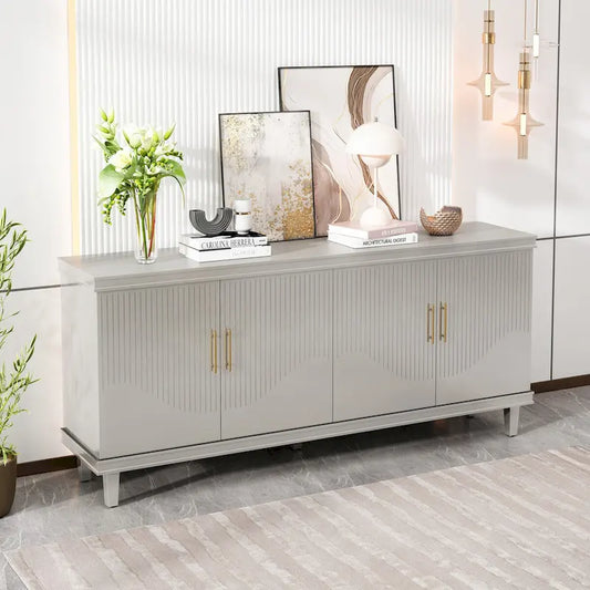 70.07Large Size 4-Door Cabinet, Same as Living Room, Kitchen, Bedroom, Hallway (Champagne)