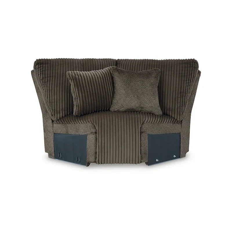 Signature Design by Ashley Canapé d'angle inclinable 6 places avec chaise longue Top Tier marron - 147 L x 134 P x 41 H