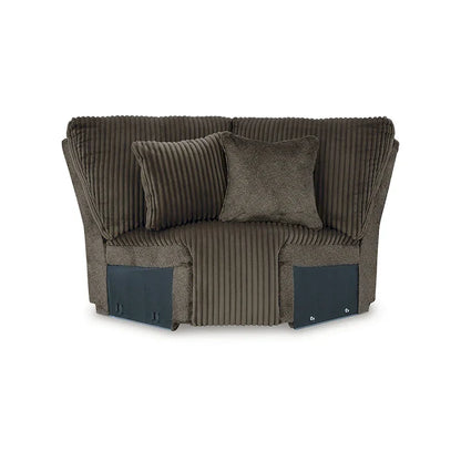Signature Design by Ashley Canapé d'angle inclinable 6 places avec chaise longue Top Tier marron - 147 L x 134 P x 41 H