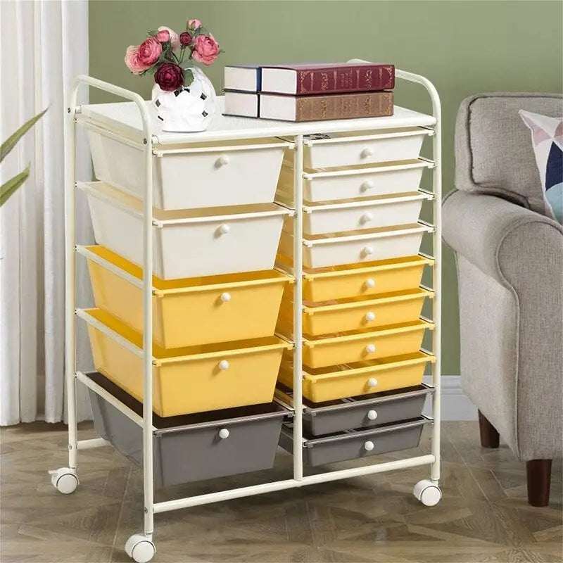 Chariot de rangement à 15 tiroirs - 14.5P x 25L x 34.5H