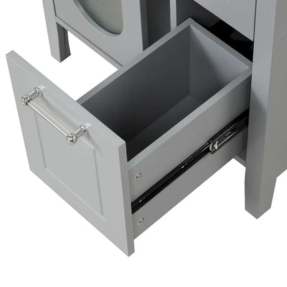 Meuble-lavabo de salle de bain avec deux tiroirs et porte