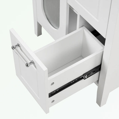 Meuble-lavabo de salle de bain avec deux tiroirs et porte