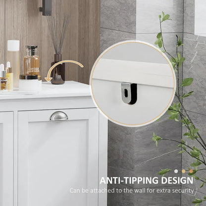Meuble de salle de bain moderne avec trieur de linge inclinable