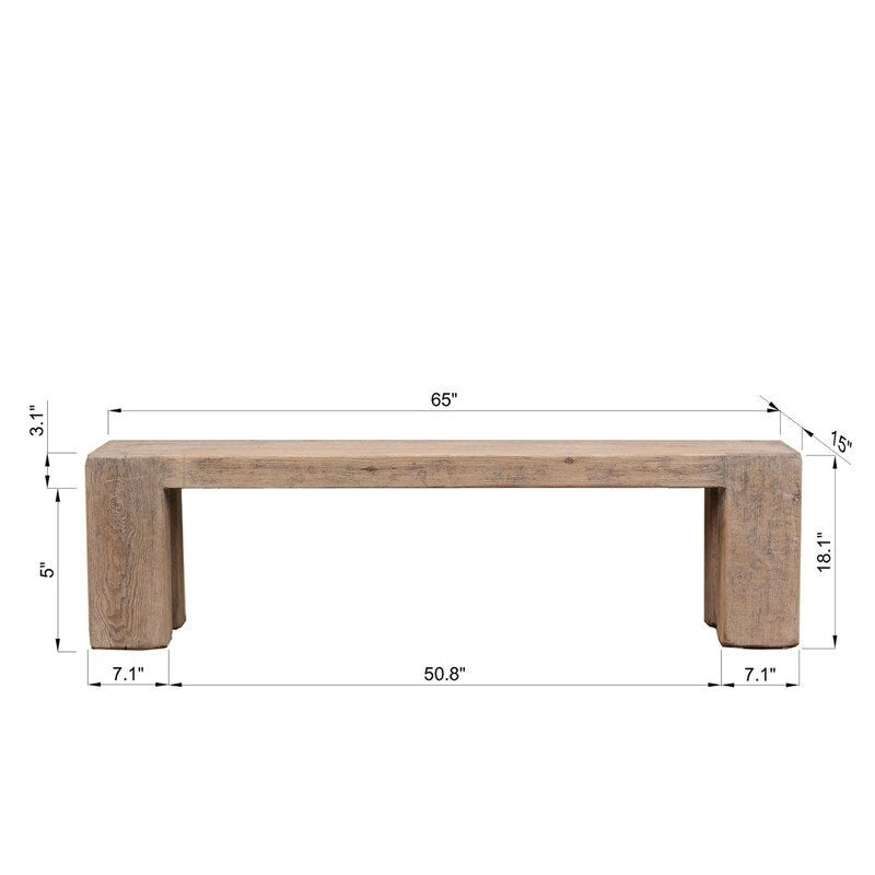 Banc Ravello 65 de long, bois naturel vieilli - N/A
