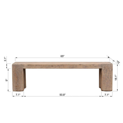 Banc Ravello 65 de long, bois naturel vieilli - N/A