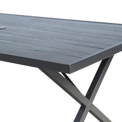 Ensemble de salle à manger avec 6 chaises pivotantes et 1 table rectangulaire en métal