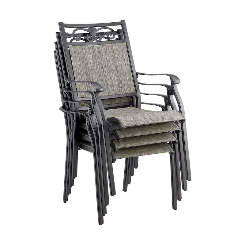 Ensemble de salle à manger avec 6 chaises pivotantes et 1 table rectangulaire en métal
