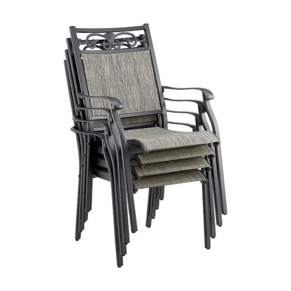 Ensemble de salle à manger avec 6 chaises pivotantes et 1 table rectangulaire en métal