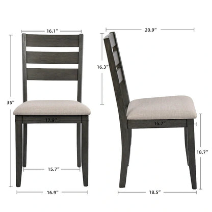 Lot de 4 chaises de salle à manger en bois à dossier à lattes