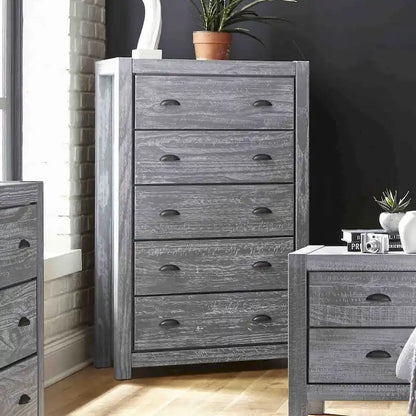 Commode 5 tiroirs en bois massif Montauk Grain Wood Furniture