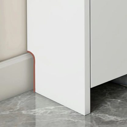 Meuble à chaussures 3 niveaux en bois blanc avec portes abattantes