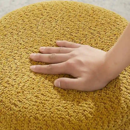 VANOMi Ottoman rembourré Boucle Djembe avec base pivotante, pouf, tabouret de coiffeuse pivotant pour salon, dressing (lot de 2)