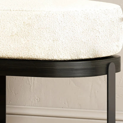 Banc court rembourré en bois beige moderne